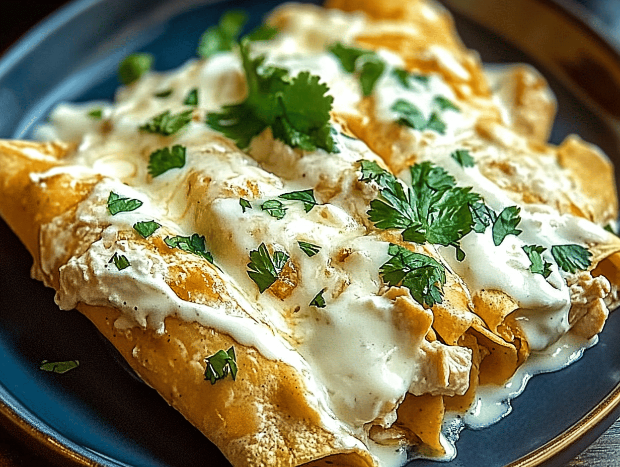 Creamy White Chicken Enchiladas