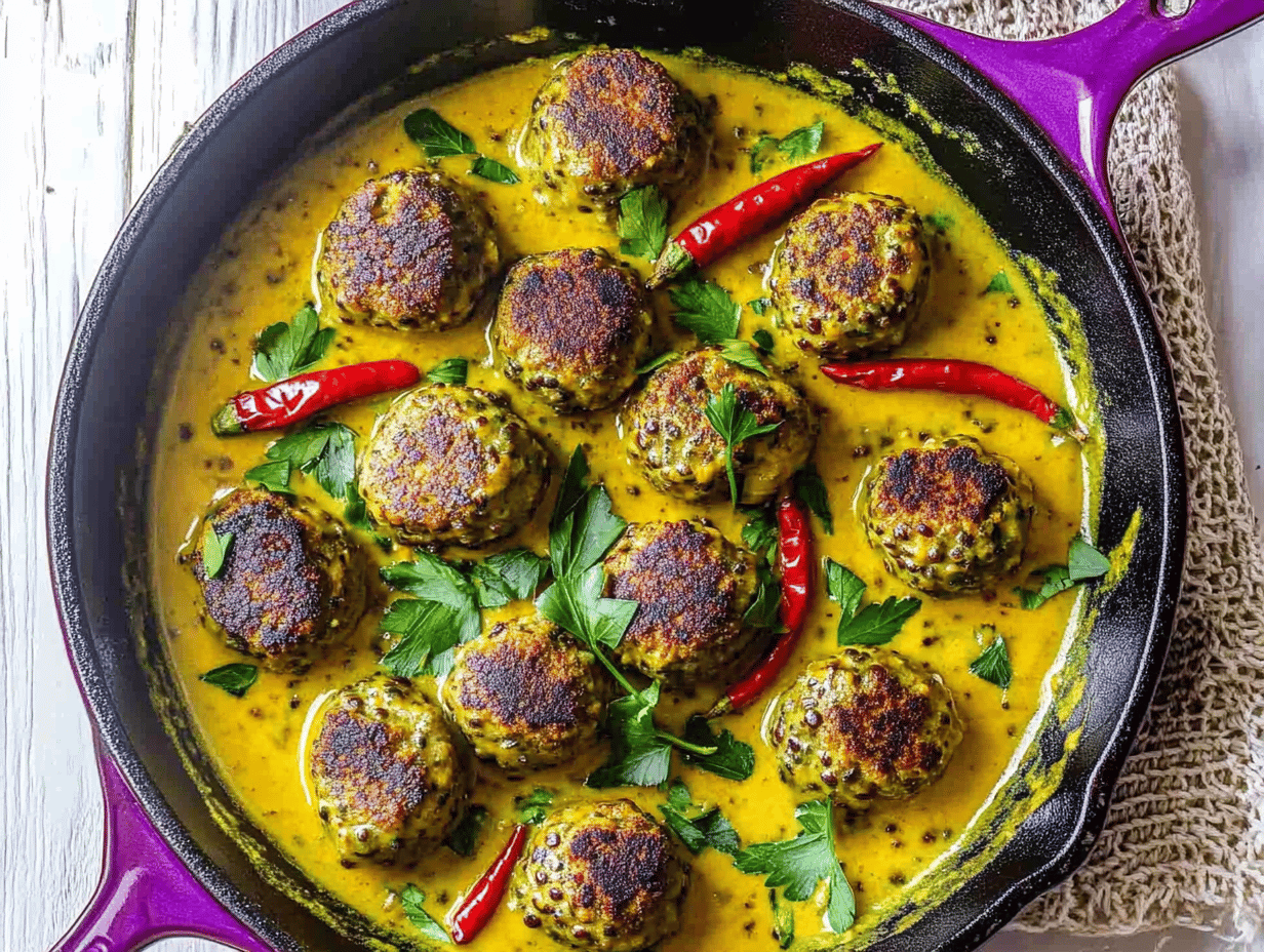 Lentil Meatballs in Tahini Turmeric Sauce