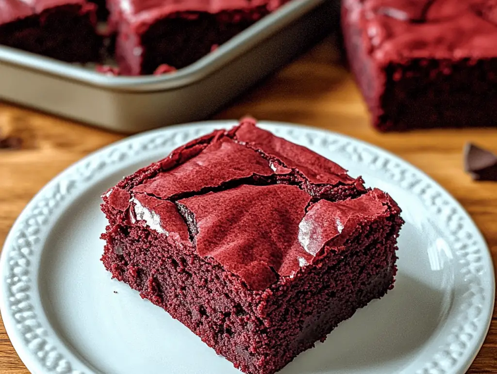 Decadent Fudgy Red Velvet Brownies