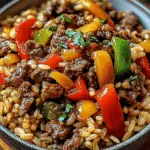 Sizzling Beef and Pepper Rice Bowl