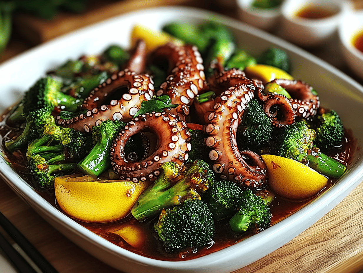 Zesty Citrus-Spiced Baby Octopus with Crunchy Broccolini