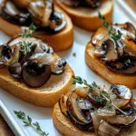 Savory Caramelized Onion and Mushroom Crostini