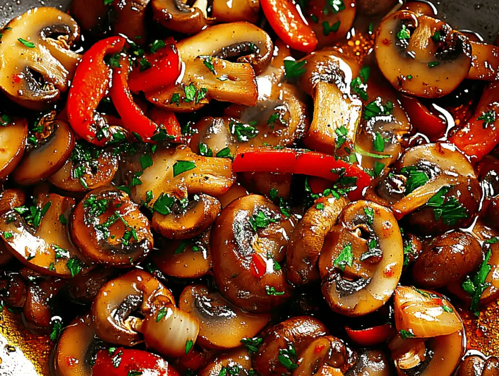 Savory Garlic Mushrooms with Sun-Dried Tomatoes