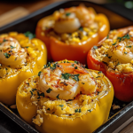 Delicious Crab and Shrimp Stuffed Bell Peppers