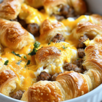 Overnight Croissant Breakfast Casserole