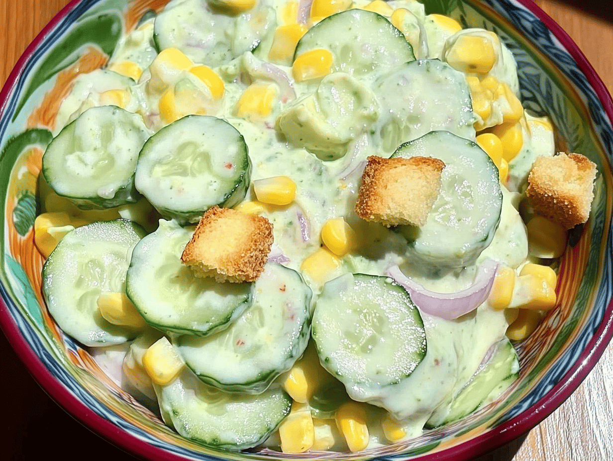 Refreshing Creamy Cucumber and Avocado Salad