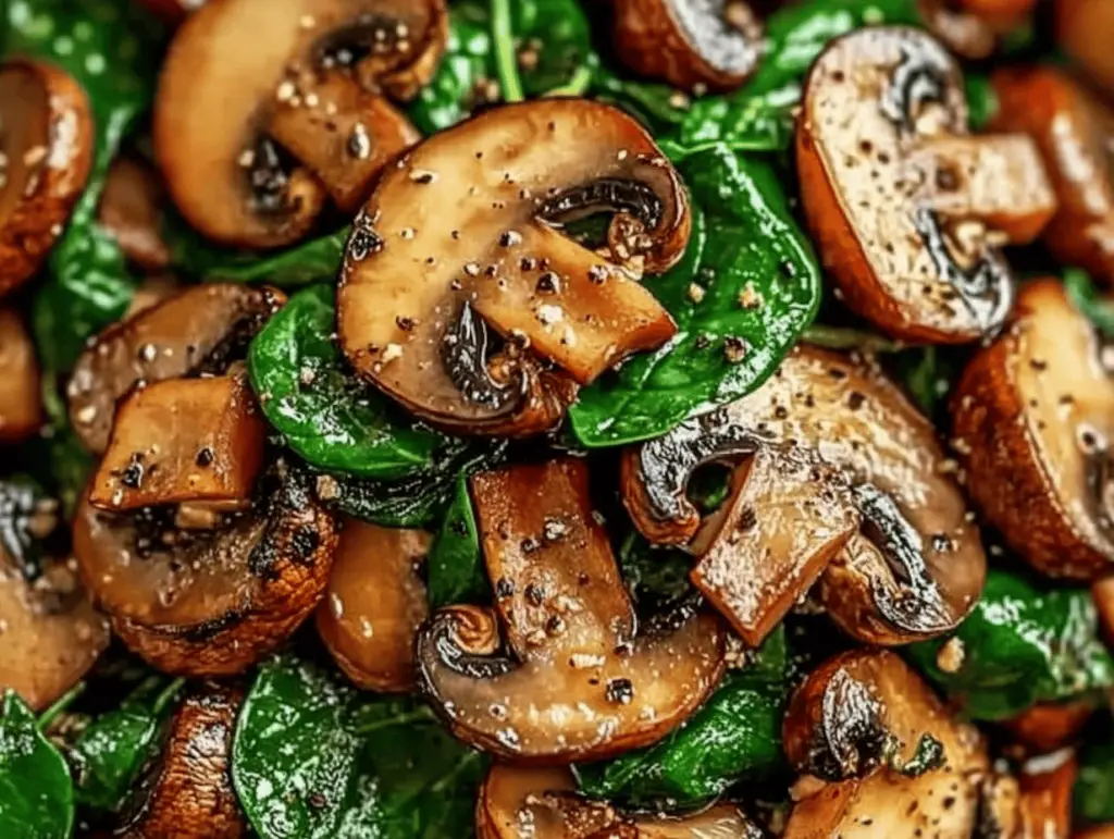 Savory Sautéed Mushrooms with Spinach