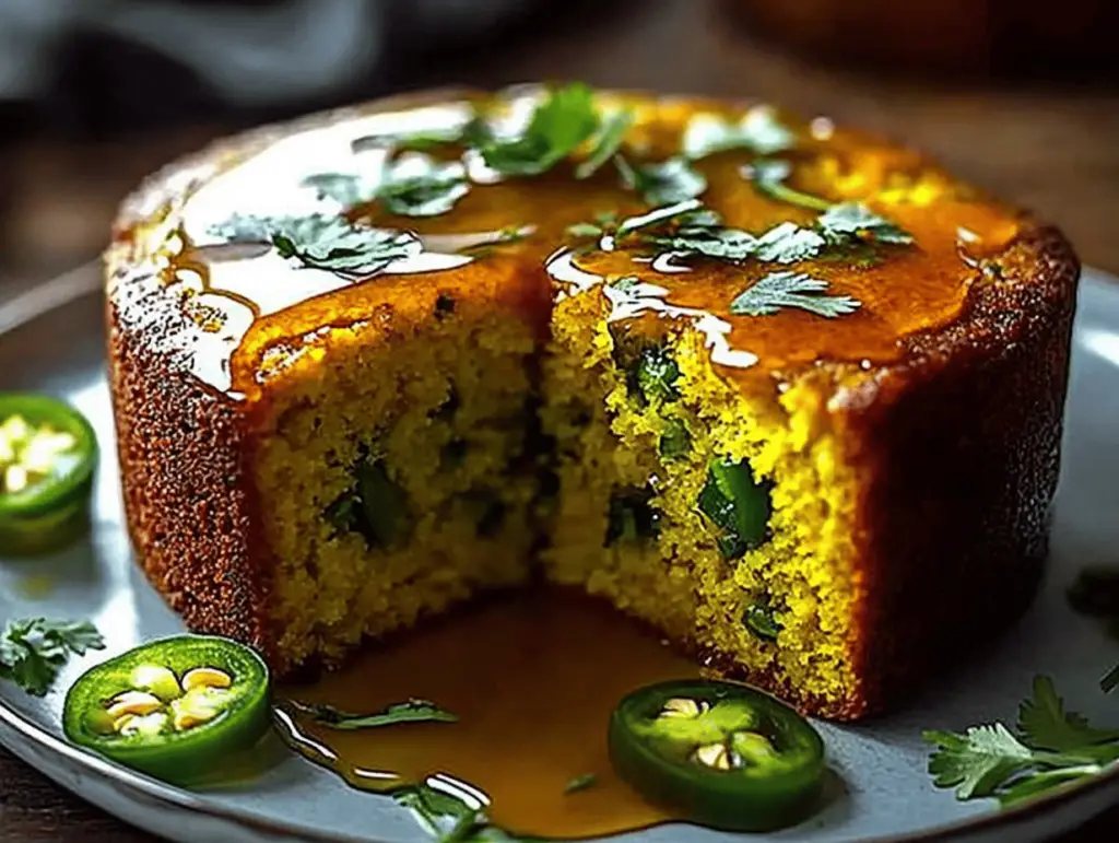 Spicy Jalapeño Cornbread with Lime Honey Glaze