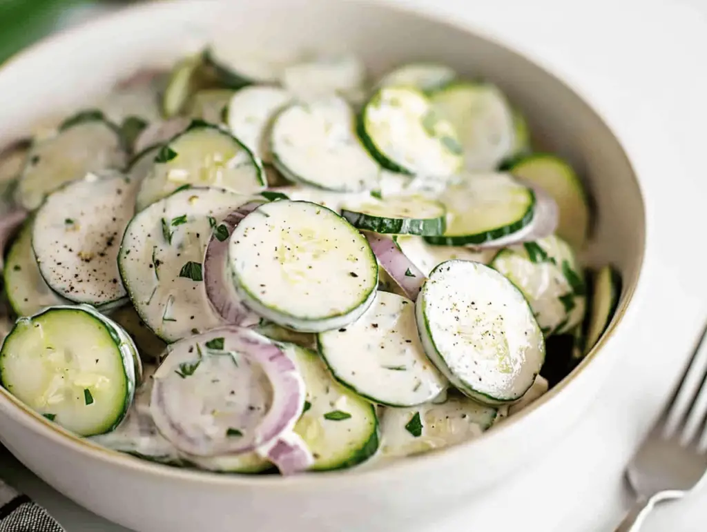 Refreshing Creamy Cucumber Salad