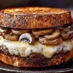 Mushroom Swiss Patty Melt Delight