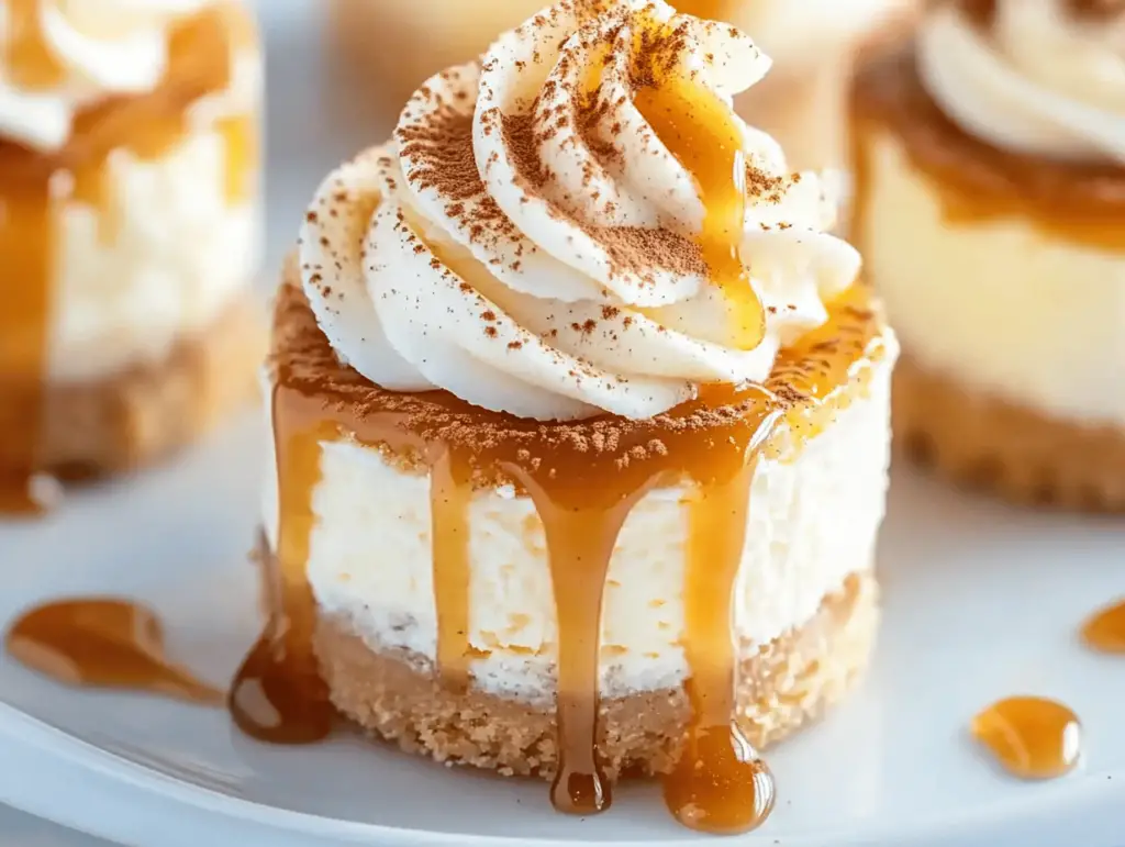 Delicious Mini Cheesecakes with Caramel Sauce