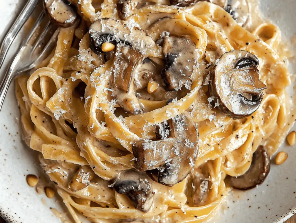 Caramelized Leek and Mushroom Gruyere Pasta