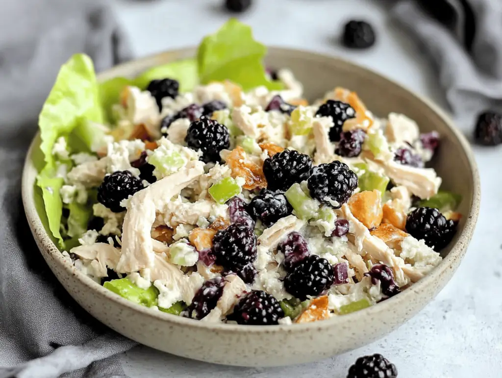 Low Carb Blackberry Cottage Cheese Chicken Salad