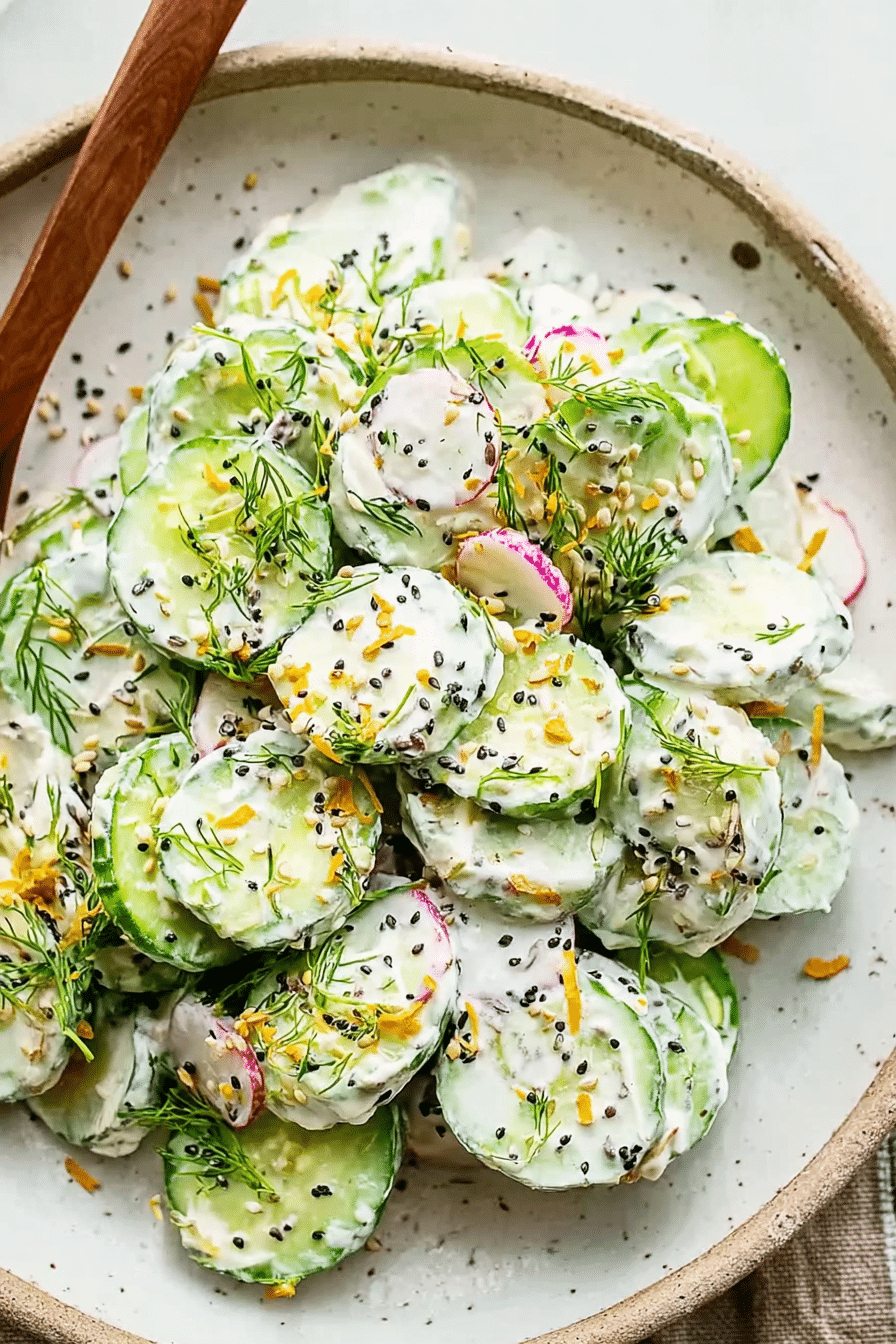 Creamy Everything Bagel Cucumber Salad: A Cool Summer Delight