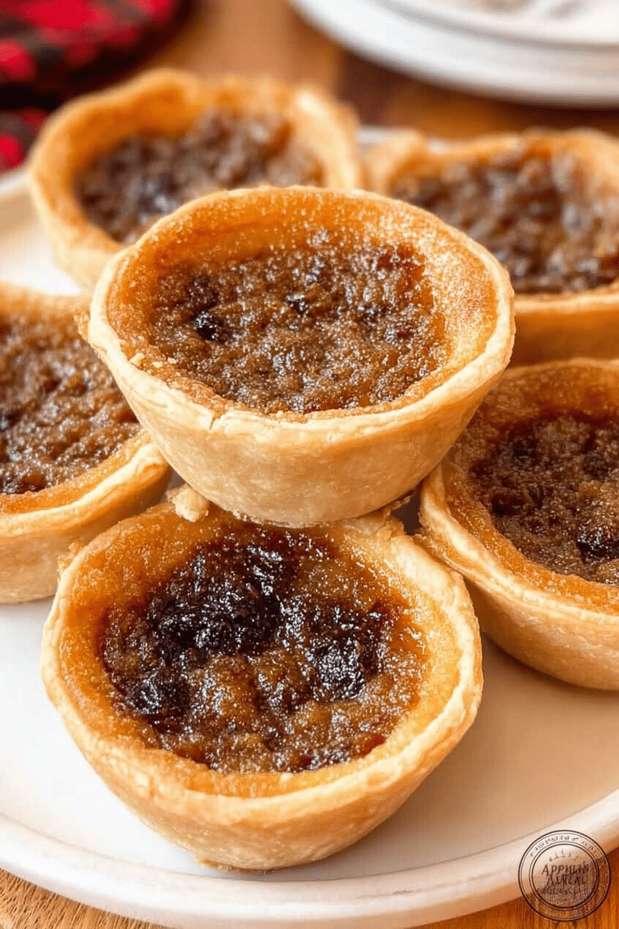 Delicious homemade butter tarts with a golden crust and gooey filling, perfect for dessert.