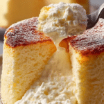 Slice of viral Japanese cheesecake with fresh berries and mint, highlighting its fluffy texture and low-calorie ingredients.