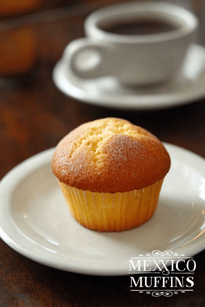 Freshly baked mantecadas served with café con leche on a rustic wooden table