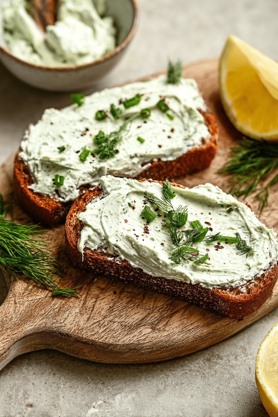 Herbed goat cheese spread served with fresh vegetables and crackers on a vibrant platter