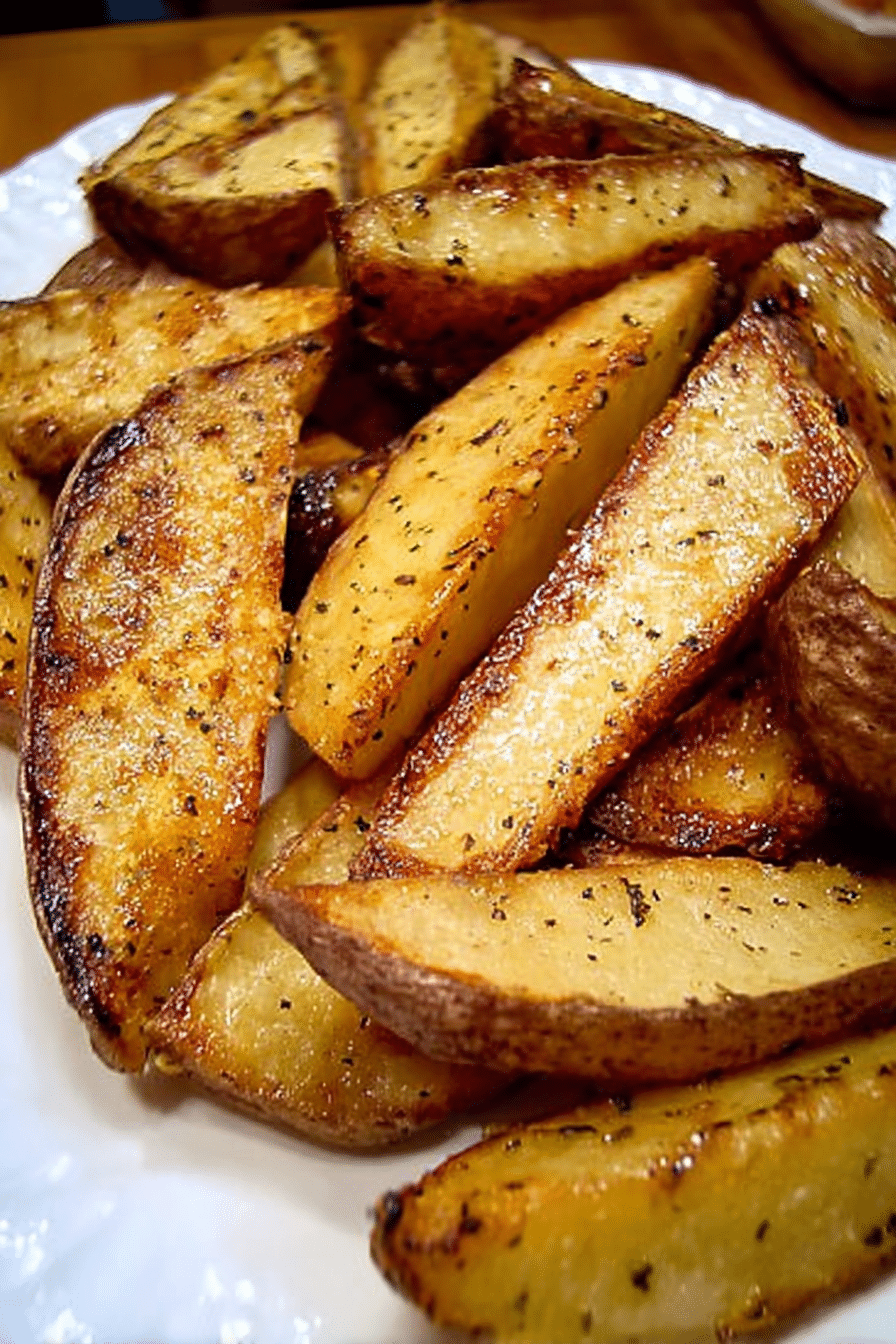 Honey mustard wedges with sea salt and cracked pepper served on a wooden board.