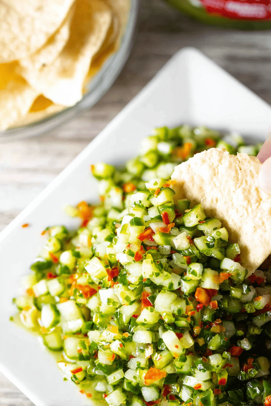My Go-To Pickle de Gallo — Dill Pickle Salsa in 15 Minutes