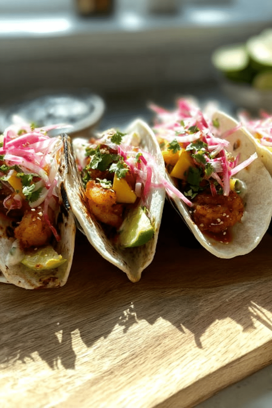 The Saucy Hot Honey Shrimp Tacos with Mango Slaw I Make in 20 Minutes