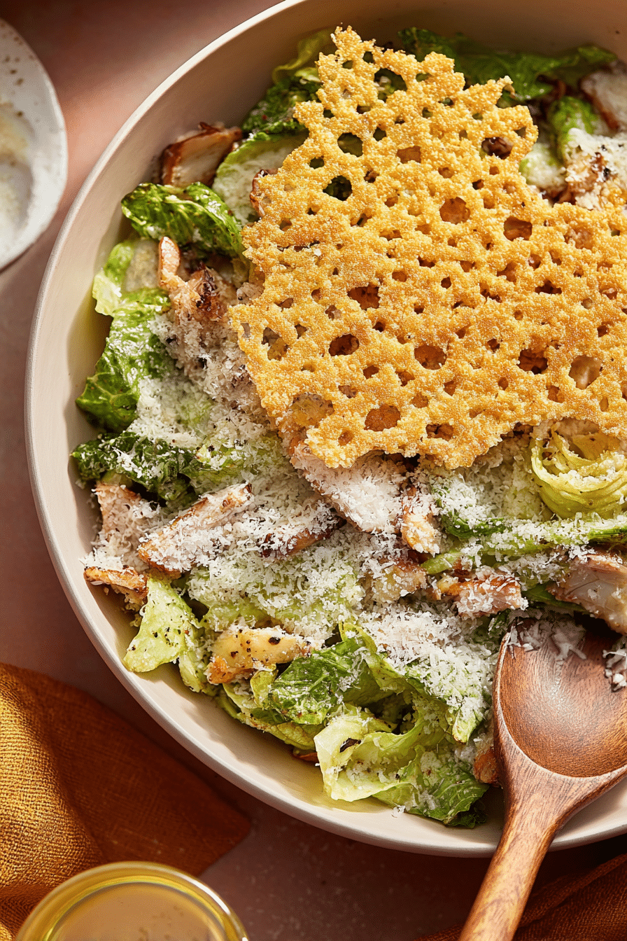 The Salad I Make Every Week: Micro Chop Caesar Salad + Parmesan Crisp